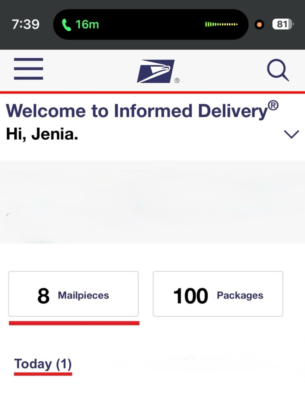 USPS Informed Delivery Screen Print - Navy & Red
